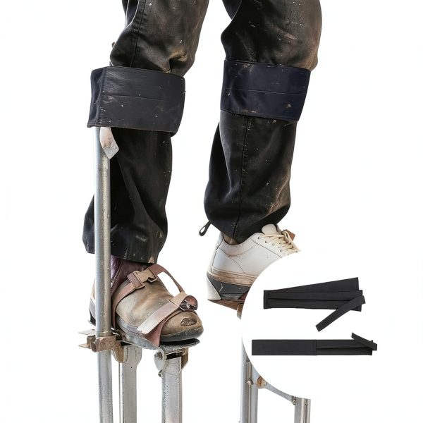 Drywall Stilt Straps Toyosport 2‑Piece Set Nylon Leg Bands 41‑in Black-2