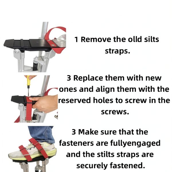 Universal Drywall Stilt Replacement Straps (4PCS) - Adjustable Nylon Leg Straps for Secure & Comfortable High Work - Construction, Painting, Plastering, Street Performances-5