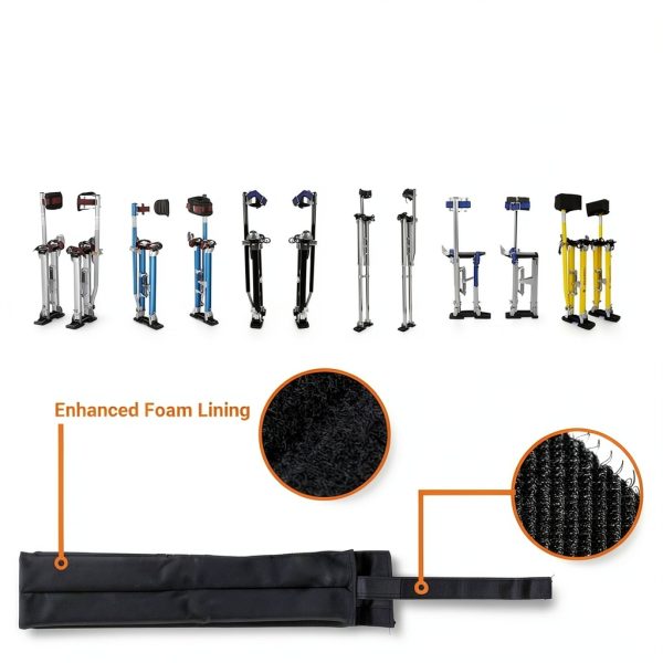 Drywall Stilt Straps MELSTOM Heavy Duty 4 Inch Padded Black Pair-3