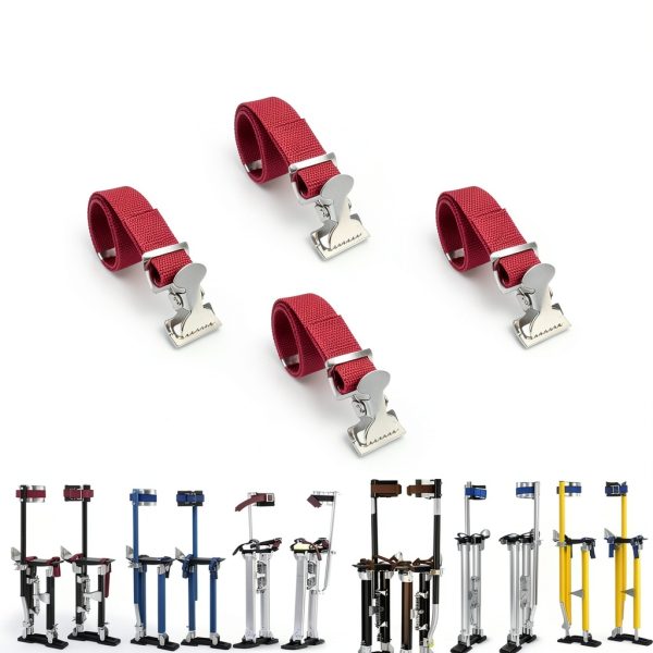 Universal Drywall Stilt Replacement Straps (4PCS) - Adjustable Nylon Leg Straps for Secure & Comfortable High Work - Construction, Painting, Plastering, Street Performances-4
