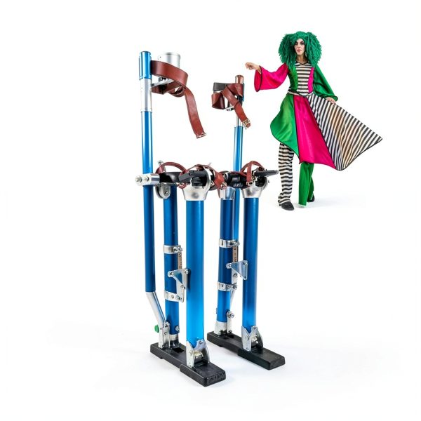 Painting Drywall Stilts,Adjustable Aluminum Tool Stilt for Plastering,18" - 30" Sheetrock Stilts,Professional Drywall Stilts, Blue-4