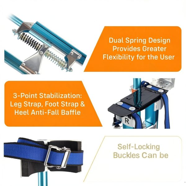 Pentagon Tool Professional 18"-30" Blue Drywall Stilts Highest Quality-3