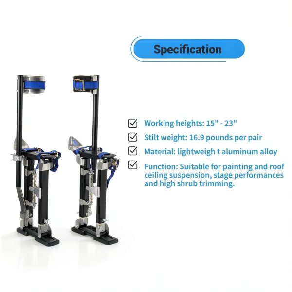Drywall Stilts GESEXI 15-23 Inch Black Aluminum Painter Stilt-4