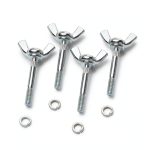4 Packs Drywall Stilts Wing Bolt Replacement Kits, Stilts Replacement Accessories Wing Nut Kit, Iron Galvanized Wing Butterfly Screws Bolts for Drywall, Construction, Painting, Tripod-0