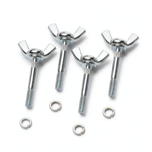 4 Packs Drywall Stilts Wing Bolt Replacement Kits, Stilts Replacement Accessories Wing Nut Kit, Iron Galvanized Wing Butterfly Screws Bolts for Drywall, Construction, Painting, Tripod-0