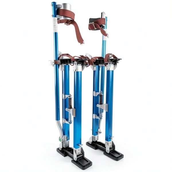 Painting Drywall Stilts,Adjustable Aluminum Tool Stilt for Plastering,18" - 30" Sheetrock Stilts,Professional Drywall Stilts, Blue-0